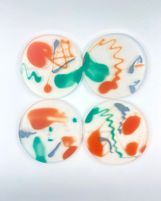 Flux — Signal · Limited Edition Silicone Coaster Set (Heat-Reactive)