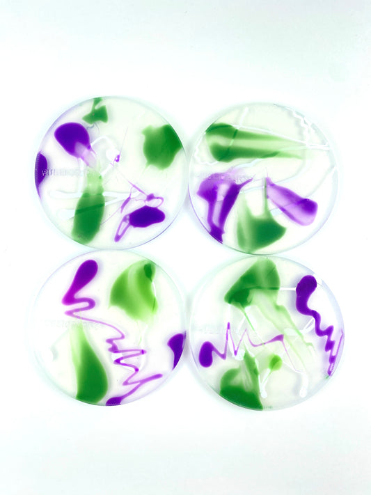 Flux — Verdant · Limited Edition Silicone Coaster Set (Heat-Reactive)