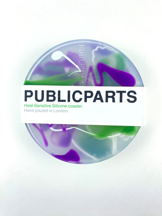 Flux — Verdant · Limited Edition Silicone Coaster Set (Heat-Reactive)