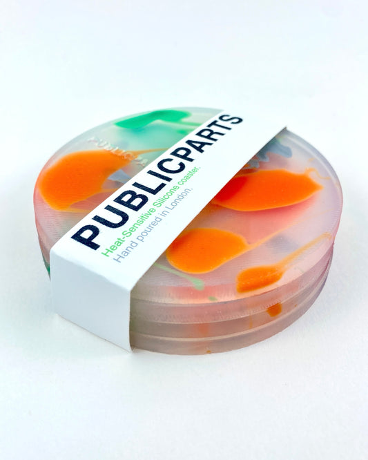 Flux — Signal · Limited Edition Silicone Coaster Set (Heat-Reactive)